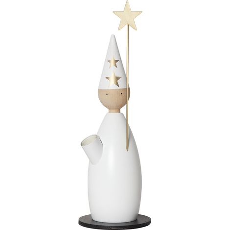 Star Trading Lucia Classic bougeoir, bois, star boy, blanc, E14, lumière décorative, 33 cm (1/4)