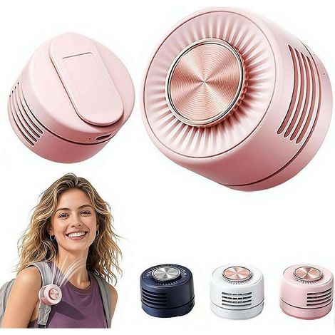 Ventilateur portable silencieux sans pales, à pince/clip, 3 vitesses réglables, rafraîchissement mains libres pour taille et cou (1/5)