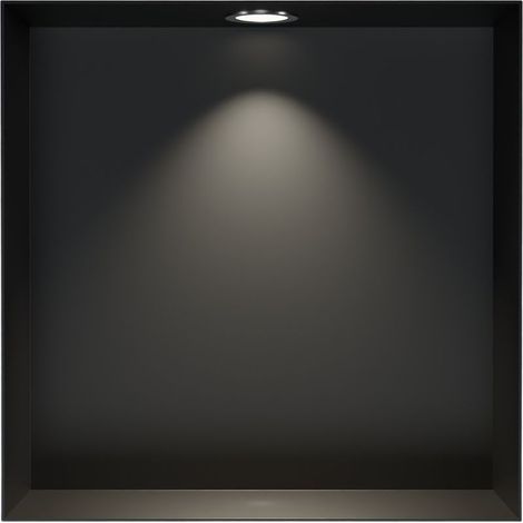 BERNSTEIN - Niche murale douche acier inox + Spot LED, étagère douche encastrable NT303010X - 30x30x10cm (HxLxP) - Noir, 1x Spot Chrome (1/5)