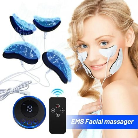 EMS Visage Appareil de Rajeunissement, Liftant Anti-Rides Stimulateur Musculaire en V, Soin Beauté du Visage et des Yeux, avec Télécommande (1/5)