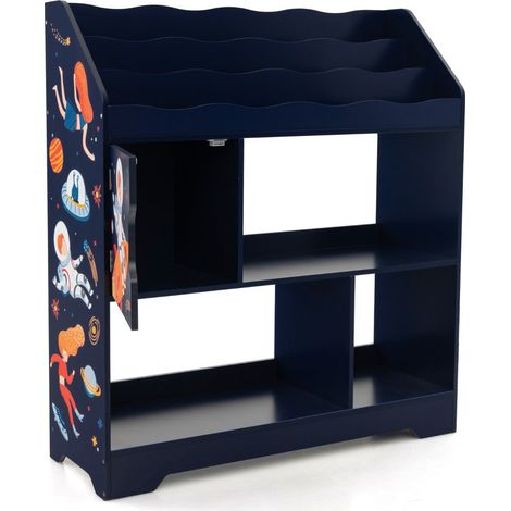 Estantería 3 en 1 93 x 30 x 100 cm para juguetes y libros diseño moderno MDF azul 200012933