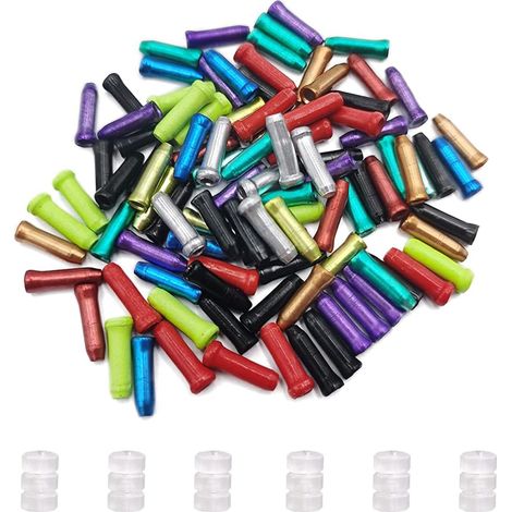 Lot de 100 bouchons d'extrémité pour câble de frein et de boîte de vitesses – Bouchon d'extrémité pour vélo – Connecteur de circuit capuchons de borne pour câble de frein et boîte de vitesses