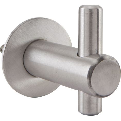 Mantelhaken Inti mit Platte ø 30 mm, Tiefe 42 mm, Edelstahl gebürstet