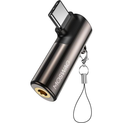 USB C à 3,5 mm Jack Type C Adaptateur Casque Angle Droit Auxiliaire (1/5)