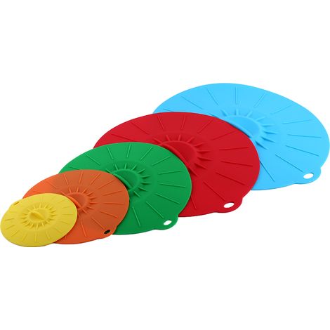 5 Size Silicone Suction Seal Lid Set Bowl Cup Cap Microwave Food Storage Sealing Cover New