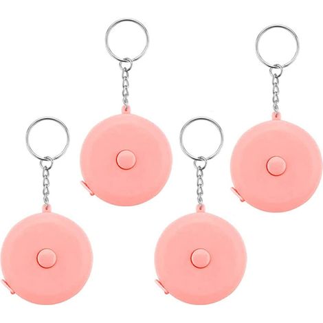 Ruban Mesurer Rétractable, 4 Pièces Ruban Mesurer pour le Corps, Ruban Mesurer Flexible, Ruban Mesurer Rond, pour Coudre des Mesures de Métier à Tricoter Sur Mesure Règle en Tissu (Rose) (1/5)