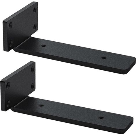 Lot de 2 supports d'étagère murale, support industriel, support robuste, épaisseur 5 mm, support d'étagère murale (15 cm) (1/5)