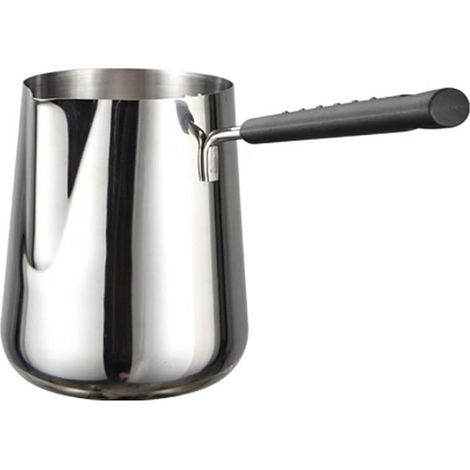Cuchara medidora de acero inoxidable para leche con graduaciones y mantequilla de chocolate, depósito para espumar leche con mango extensible 600/1000 ml (1/5)