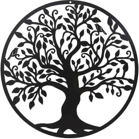 Arbre de Vie en métal de 28 cm (11 pouces), décoration murale à suspendre pour chambre à coucher ou maison d'intérieur