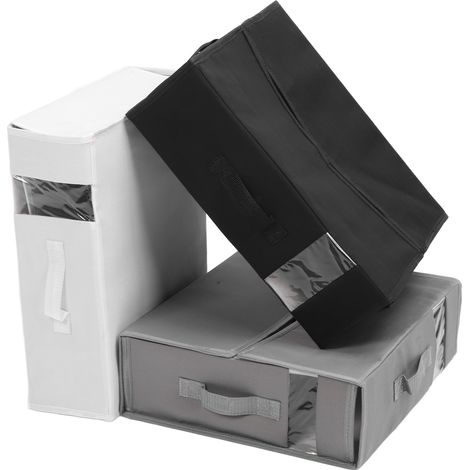 boîte de rangement-Organisateur de linge de lit 3 pièces avec manches - Grand compartiment polyvalent pour rangement armoire (1/5)