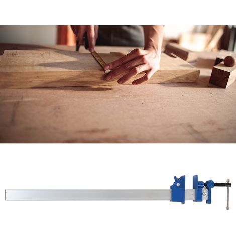 Il s'agit d'un serre-joint en F standard pour le travail du bois, d'une longueur totale de 65,5 cm. C'est un serre-joint à dégagement rapide pour le travail du bois, permettant la fixation horizontale (1/5)