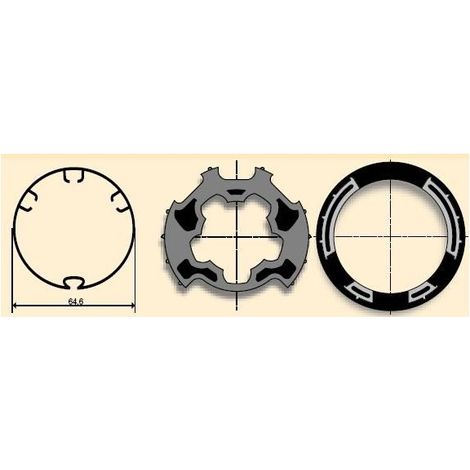 Jeu d'adaptation moteur pour LT 50 tube Madopron 64, Llaza 65 somfy (1/2)
