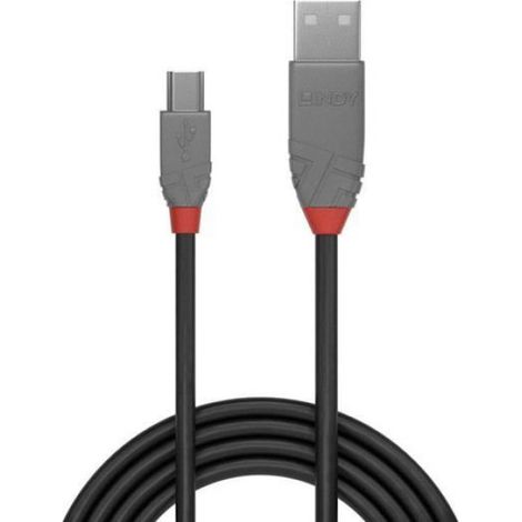 Câble USB - USB A Mâle vers Mini-USB B Mâle - 3 m - Double Blindage - Nickel/Or - PVC - 480 Mbit/s (1/3)
