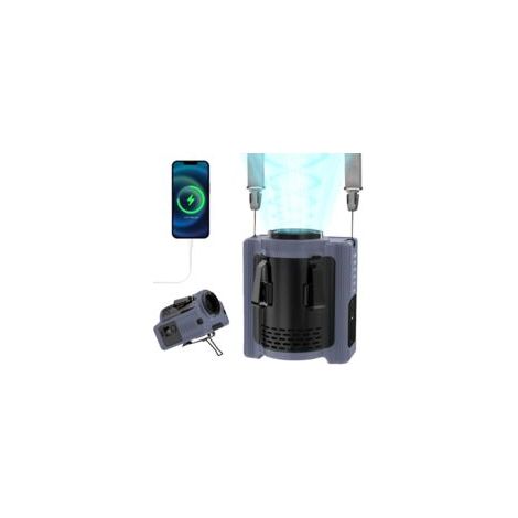 Ventilateur à Clip de Taille avec 5 Vitesses, 10000mAh Rechargeable Portable Ventilateur, Power Bank, Lumière LED, Ventilateur Mains Libres pour Outdoor, Camping (22H Temps de Travail) (1/5)