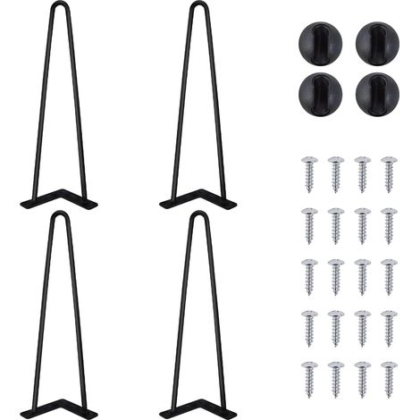 41cm Haarnadel Tischbein, DIY Möbel Metall Tisch Beine perfekt für Schrank, Kleiderschrank, TV-Schränke, Schubladen, Nachttisch Komme Mit Freie Bodenschutzvorrichtungen und Schrauben, Möbelfüße