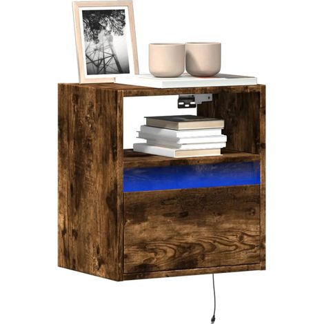 TV-Wandschrank mit LED-Beleuchtung Räuchereiche 41x31x45 cm