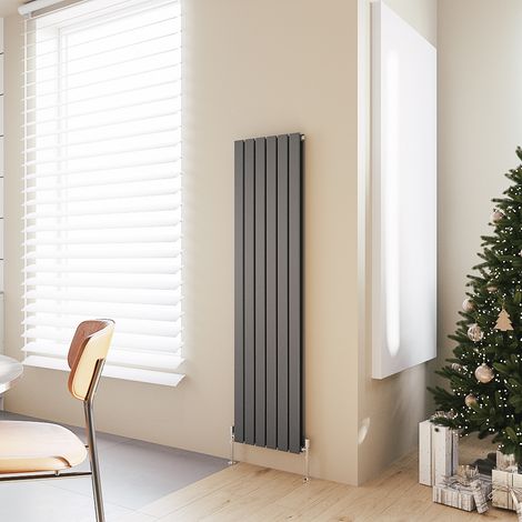 Acezanble Vertical Flat Panel Radiator Central Heating Rad 1600x408mm Double Anthracite