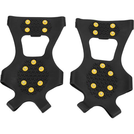 2PCS 10 Crampons à dents Crampons d'escalade sur neige en extérieur Crampons antidérapants pour chaussures Crampons à glace pour l'alpinisme et la randonnée M (36‑41)