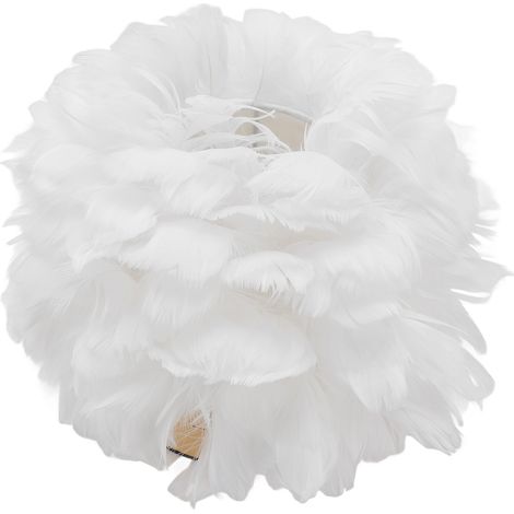 Lampe de chevet Plume E27 décorative et moderne, idéale pour le salon, la chambre ou une décoration de mariage (blanche). (1/5)