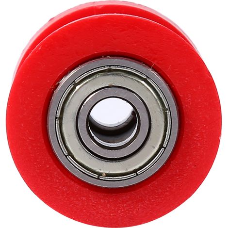 Guide Roue Tendeur Chaîne 8mm Alésage Moto Cross Pit Bike Rouge