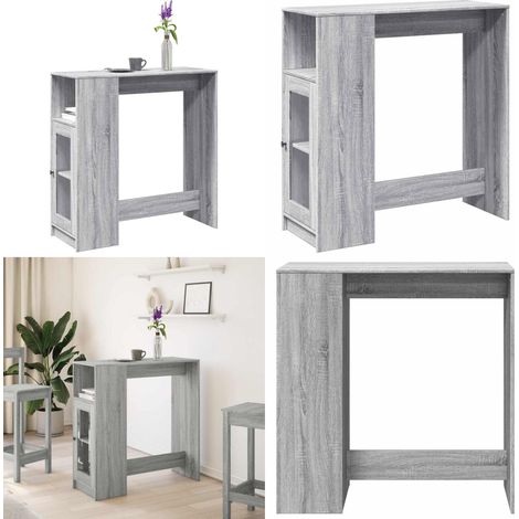 vidaXL Bartisch mit Regal Grau Sonoma 101x40x103,5 cm Holzwerkstoff (1/5)