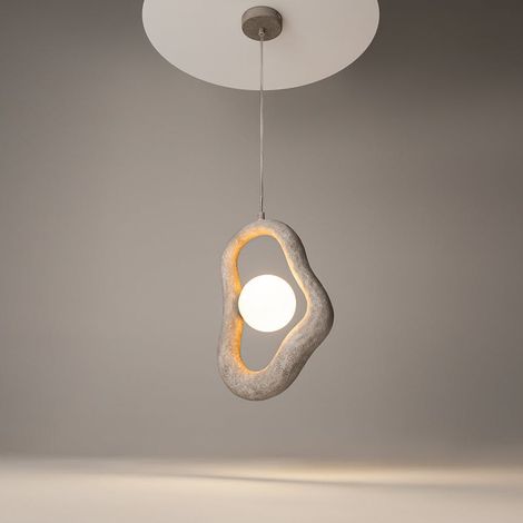Suspension design effet béton gris – globe central LULING (1/5)