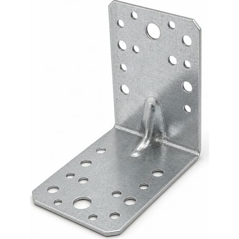 Lot de 12 équerres d angle en acier galvanisé 90 x 90 x 65 mm (1/5)