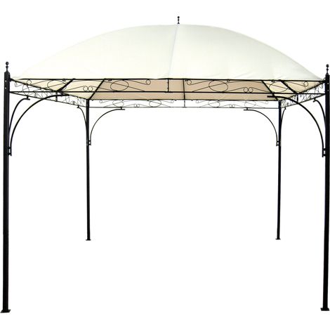 Gazebo da Giardino 3x3m in Metallo Morel Seattle Ecrù