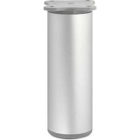 Möbelfuß ECHO Ø 40 mm Höhe 120 mm Silberoptik eloxiert höhenverstellbar (1/2)