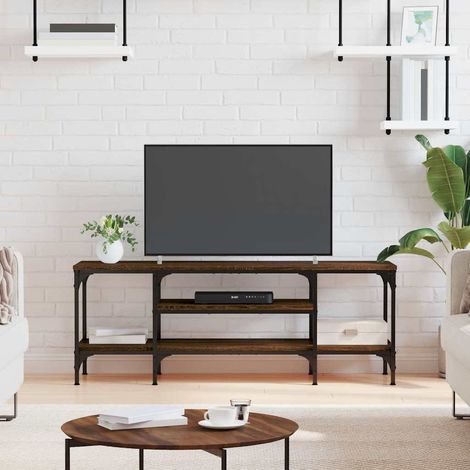 vidaXL Mobile TV Rovere Marrone 121x35x45 cm Legno Multistrato e Ferro (1/5)