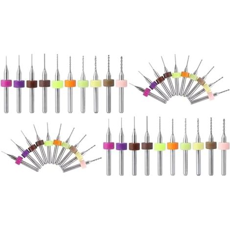 40 Pièces Forets, Mini Forets PCB 0.3-1.2mm, Micro en Carbure de Tungstène pour Carte d'impression de Circuits Imprimés CNC(0.3-1.2 mm) (1/5)