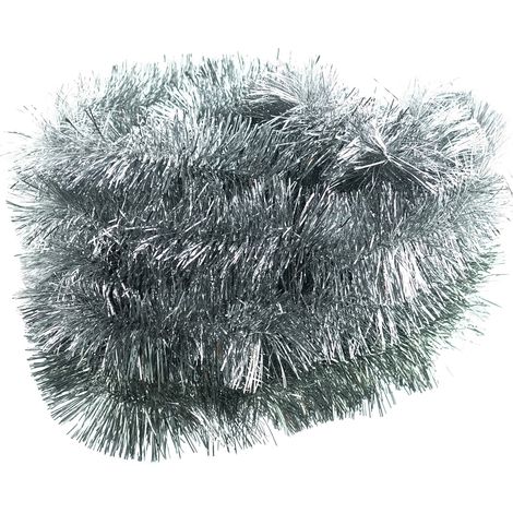 Kaemingk Weihnachtsgirlande Lametta Silberfarben 2 Meter - Kunststoff