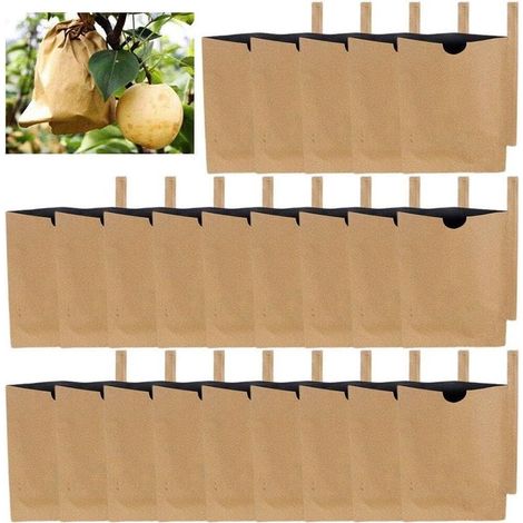 100 Stück Papier-Schutzbeutel für Trauben und Gemüse, insekten- und vogelsicher, wasserdicht (1/5)
