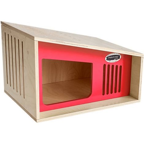 Cuccia in legno per Interno Cani Gatti Design MADE IN ITALY Mod. Ocean Rossa