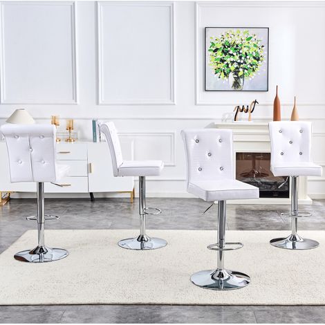 Set 4 sedie sala da pranzo in PVC bianco OKMYHOME (1/5)
