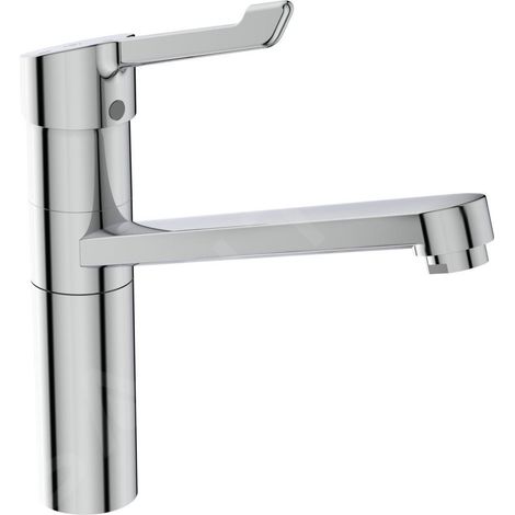 Robinet de cuisine IS Ceraflex, avec levier clinique, avec sortie de tube haute, longueur d'extrémité 222 mm, chromé (1/4)