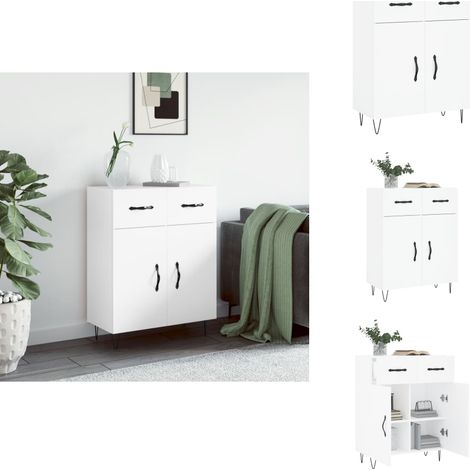 Sideboard Weiß 69,5x34x90 cm Holzwerkstoff - Schreibtisch - Wohnzimmermöbel - Sideboard - Regal - Aufbewahrung (1/5)
