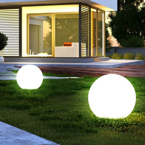 Solarleuchte Kugel Garten Kugelleuchte Solar LED Gartendeko Solarkugel für Außen 25 cm, Leuchtdauer ca. 6-8 Stunden, H 65 cm, 2er Set