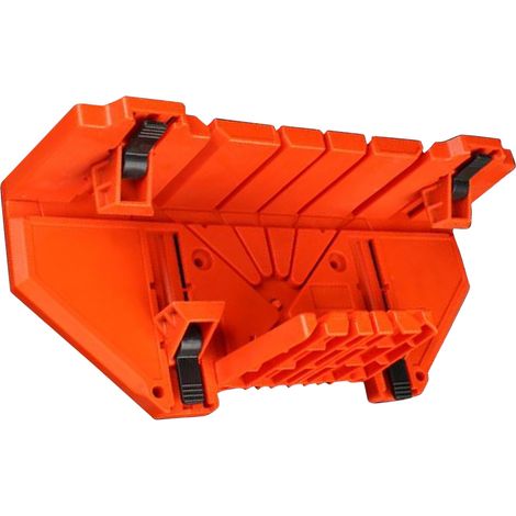 Boîte à onglets de 35,5 cm (14 pouces) avec mâchoire mobile et antidérapante pour scie à dos, angles de coupe de 45°, 22,5° et 90°. Boîte de sciage et de serrage pour le travail du bois. (1/2)