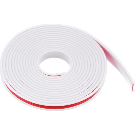 Bordure en U 5/8" x 19.7ft (16mm x 6m) Auto-adhésive TPE Bande de Placage Flexible Protection Souple pour Meubles Armoire Table Réparation, Blanc (1/5)