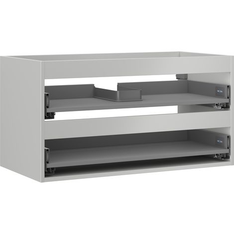 Mexen Box-A cuerpo de mueble bajo lavabo de 90 cm, 2 cajones, gris mate - 91AX0-0900-470-2-62 (1/5)