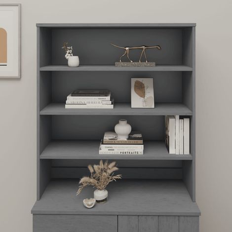 Aparador superior HAMAR pino macizo gris oscuro 90x30x100 cm vidaXL (1/5)