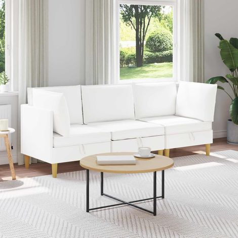 Set di divani modulari con spazio di archiviazione 3 pcs Bianco vidaXL (1/5)