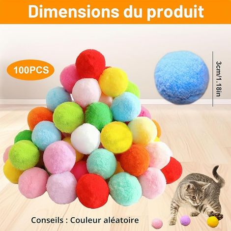 Cat Balls Felt Balls Kitten Toys Pom Poms for Cats Interactive Toys for Cats Interactive Toy for Kittens Indoor Interactive Toy (1/4)