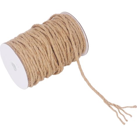 1 rouleau corde en chanvre fibre 6mm 4 torons pour bricolage artisanat deco maison jardinage 50 m (1/5)