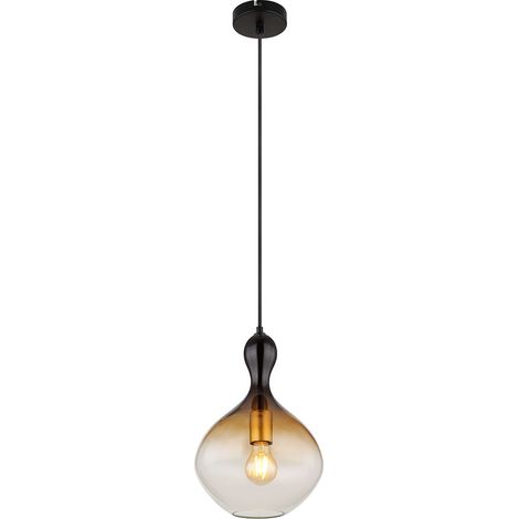 Globo - lámpara colgante - Aladdin - negro - vidrio - Ø 23cm -