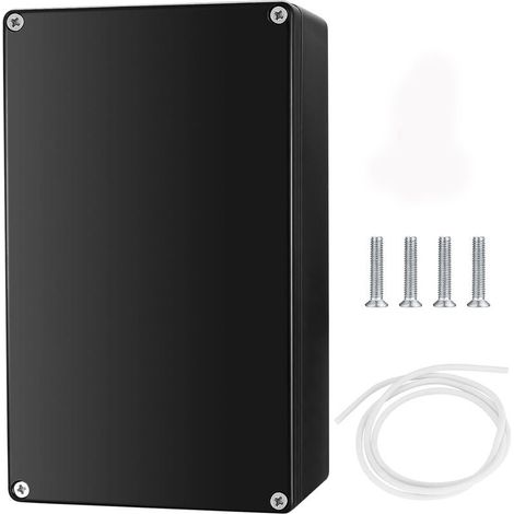 Boite de Derivation Etanche IP65 Electrique Exterieur, Boîte de Jonction Connecteurs, Boitier Plastique Electronique Extérieur (Noir 20X12X7.5CM) (1/5)