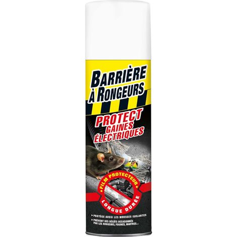 Résine Protect Gaines électriques, Contre Rats, Souris, Mulots, Jusqu'Ã 6 mois, Aérosol 400 ml, BARGAINE400, Noir (1/5)