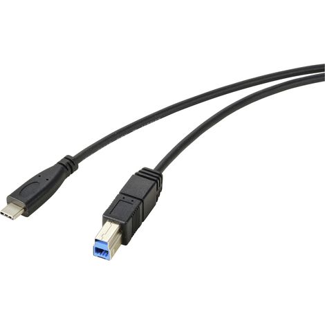 Renkforce USB-Kabel  USB 3.2 Gen1 USB-C® Stecker, USB-B Stecker 1.80 m Schwarz Gesamtschirm RF-57204
