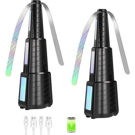 2 Pcs Ventilateur Anti Mouche, Moustaches anti-mouches à chargement USB, Ventilateur Répulsif Pliable et Suspendu (1/4)